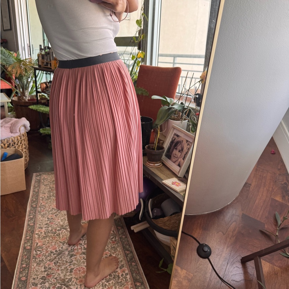 Uniqlo Coral Pleated A-Line Skirt - Picture 5 of 6